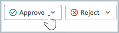 Approve button to approve a product application.