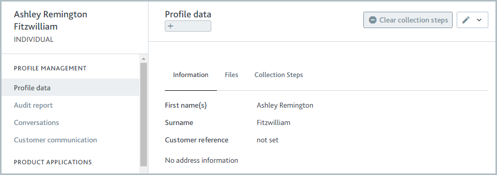 Associate profile data tab