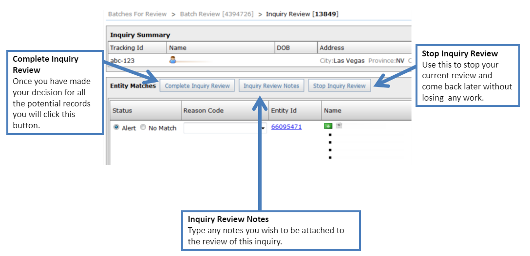 Grid Alert Decisioning-Inquiry Summary Page